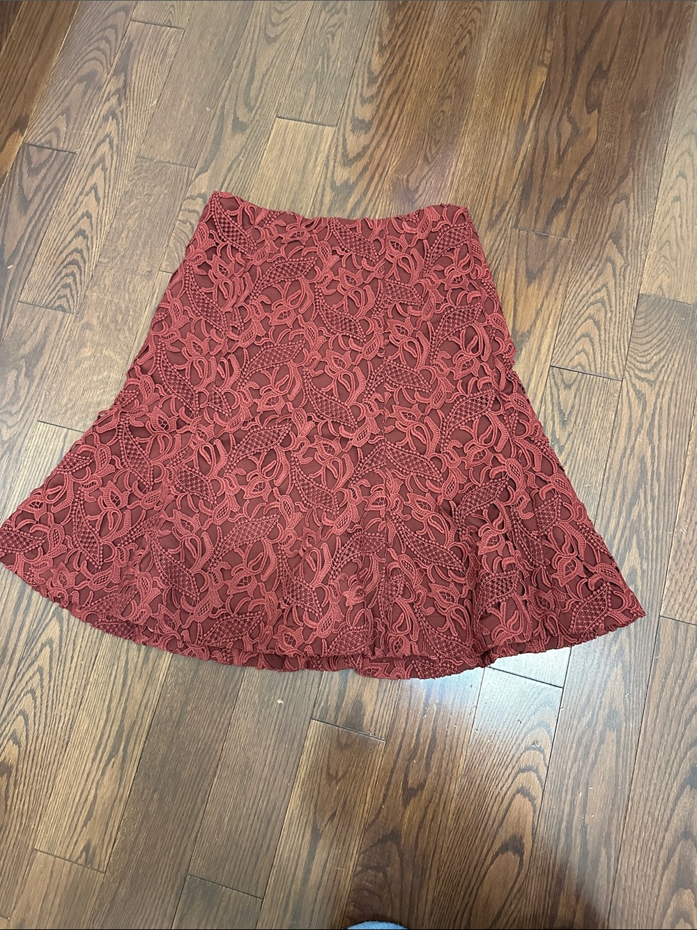Club Monaco Red Lace Circle Skirt
